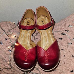 JAFA red patina PINUP 50's style clogs